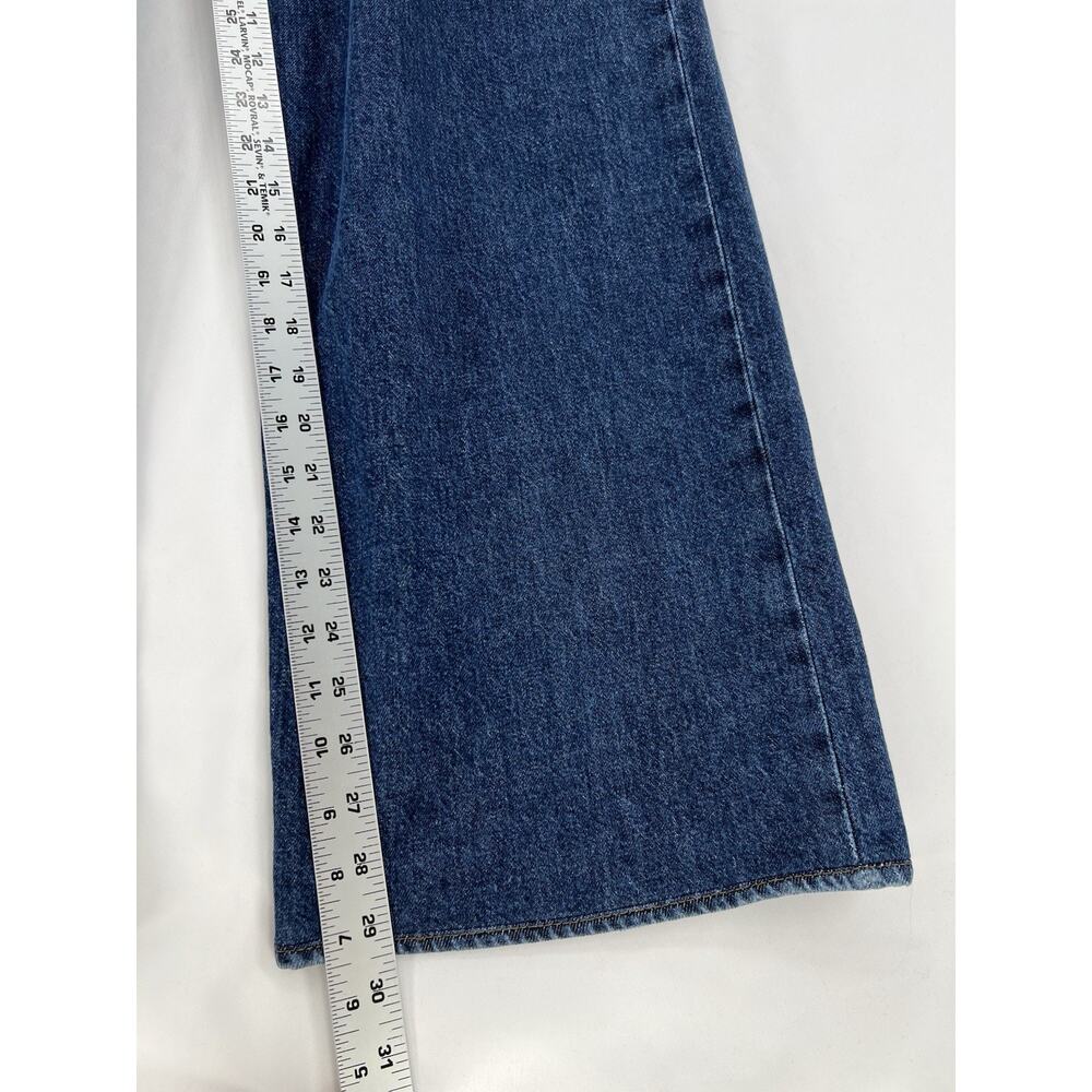 ANINE BING Carrie Wide Leg Jeans Womens 29 High Rise Pleated Cotton Denim - Picture 9 of 14